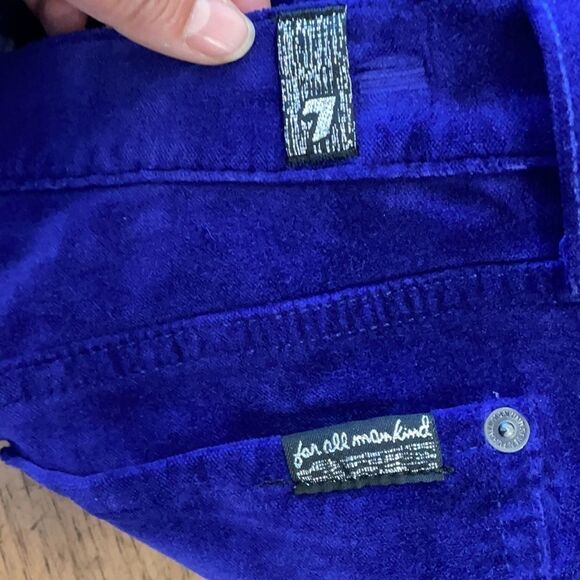 7 FOR ALL MANKIND PURPLE VELOUR SKINNY PANTS.  NEW - Picture 6 of 13